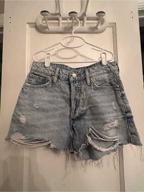 H&M Distressed Light Blue Denim Women's Shorts